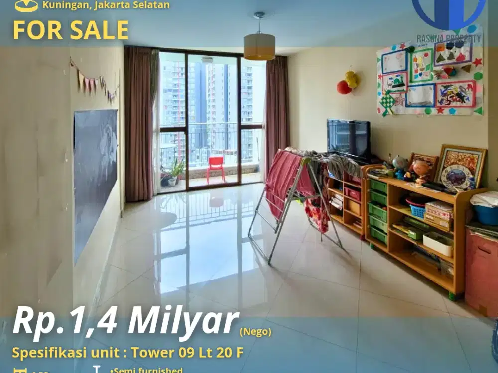 Dijual, Apartment Taman Rasuna, 2 Br, L 74m², Furnished, SHGB