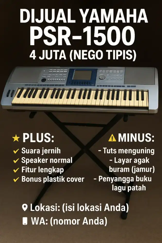 Keyboard Yamaha PSR-1500 Bekas