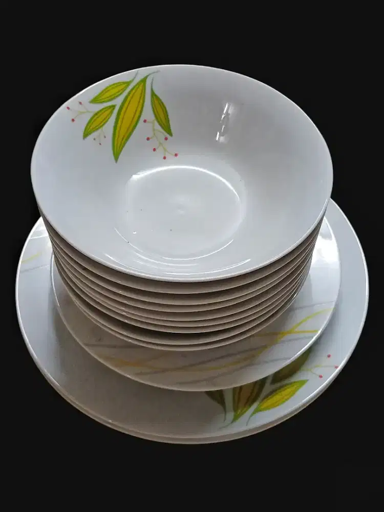 1 set mangkok piring keramik