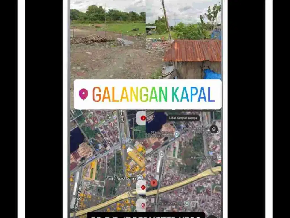 Turun Harga Tanah 7 Hektar Jl Galangan Kapal Samping SPBU galangan diapit 2 Tol