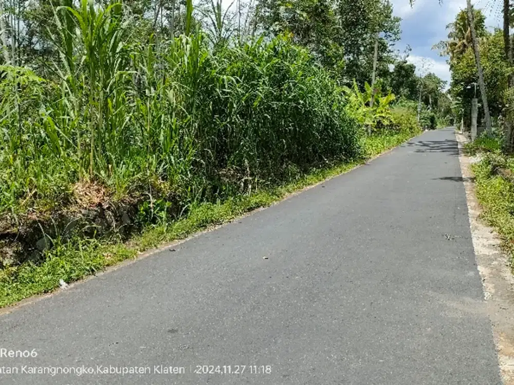 Dijual tanah tegalan di karangnongko klaten utara pasar kembang