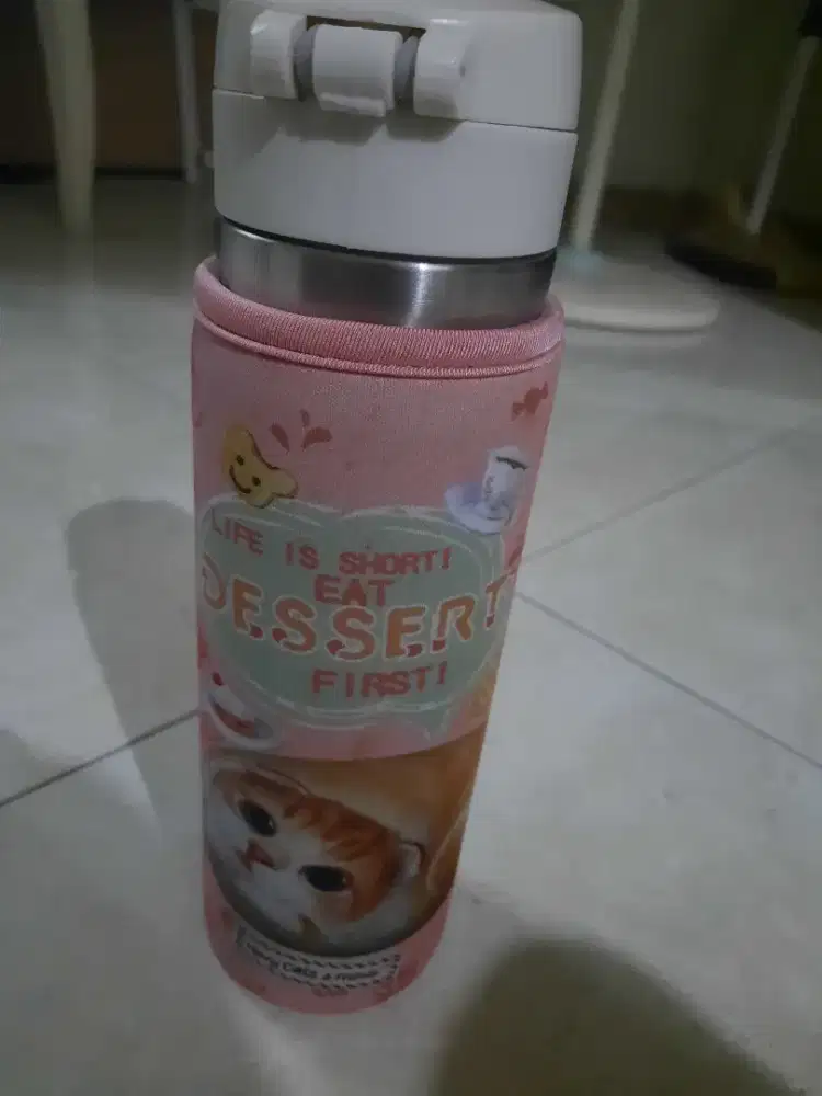 Tumbler stenlis Henry cats and friends dan sarungnya