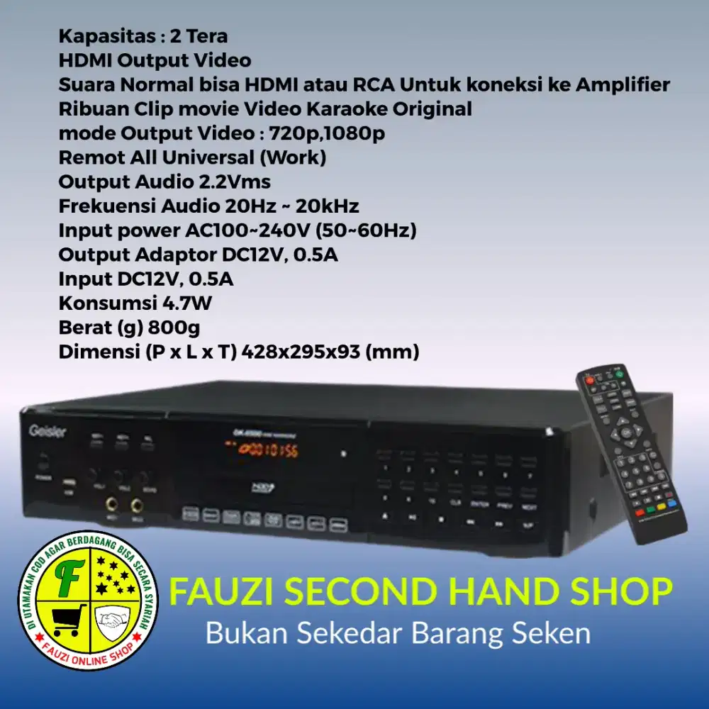 GEISLER Karaoke  HDD 2 Tera OK 6500 full Clip Video