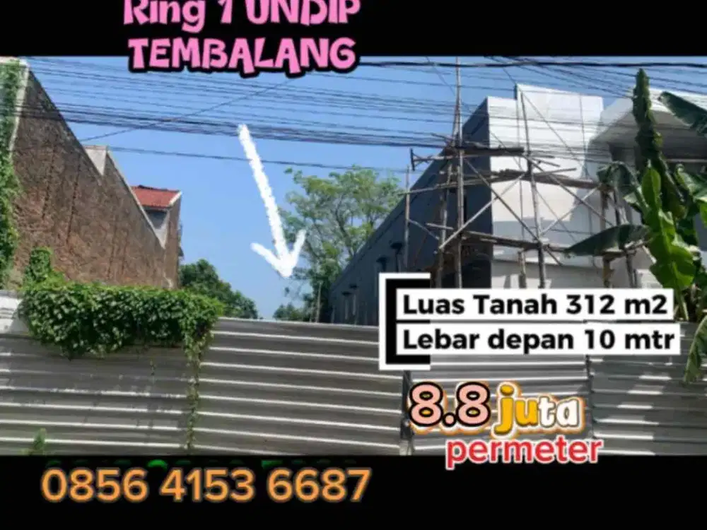 Tanah lingkungan kos di Ring 1 Tembalang