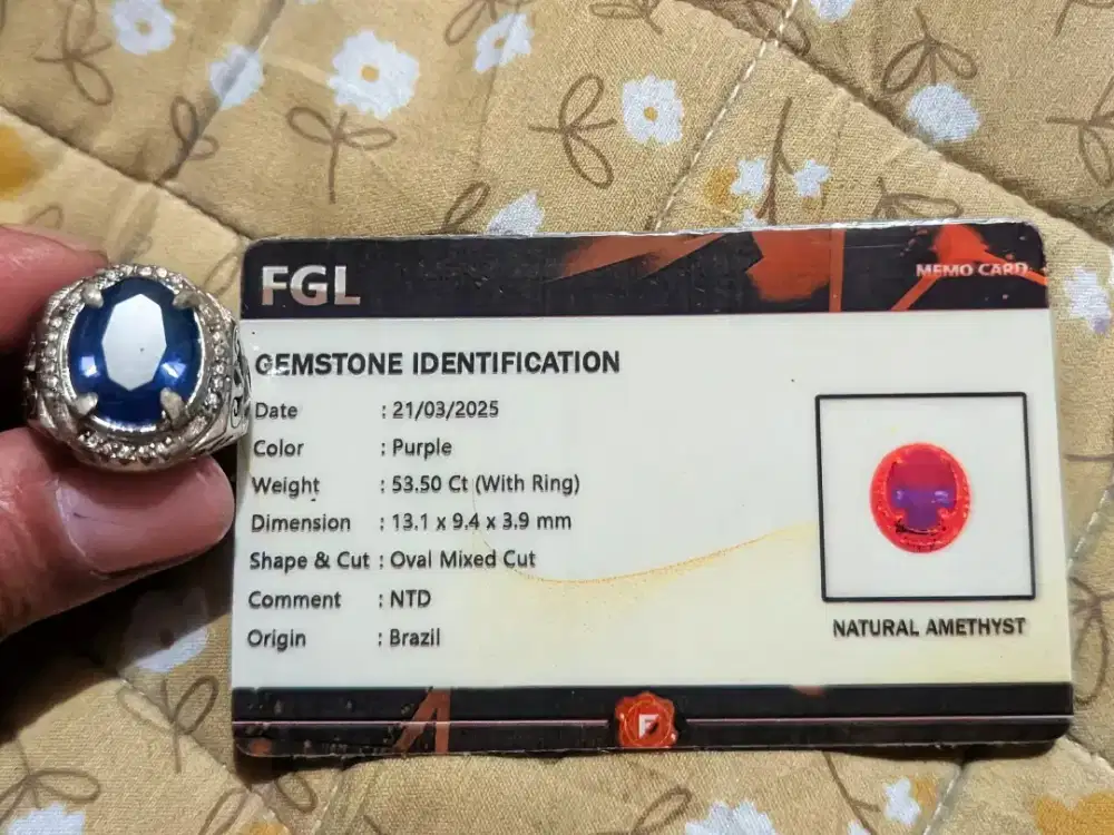 Batu Natural Amethyst & yellow shapire