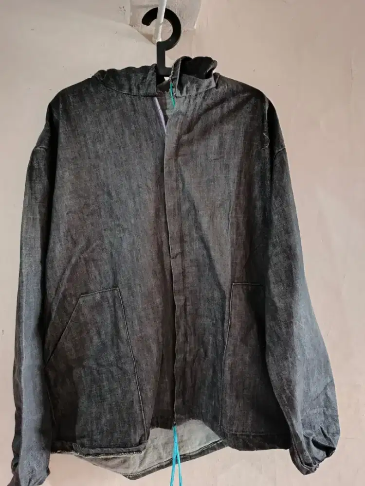 Hoodie ziper raw denim