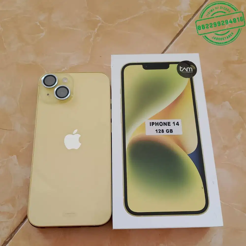 iphone 14 128gb ibox yellow lengkap mulus ori