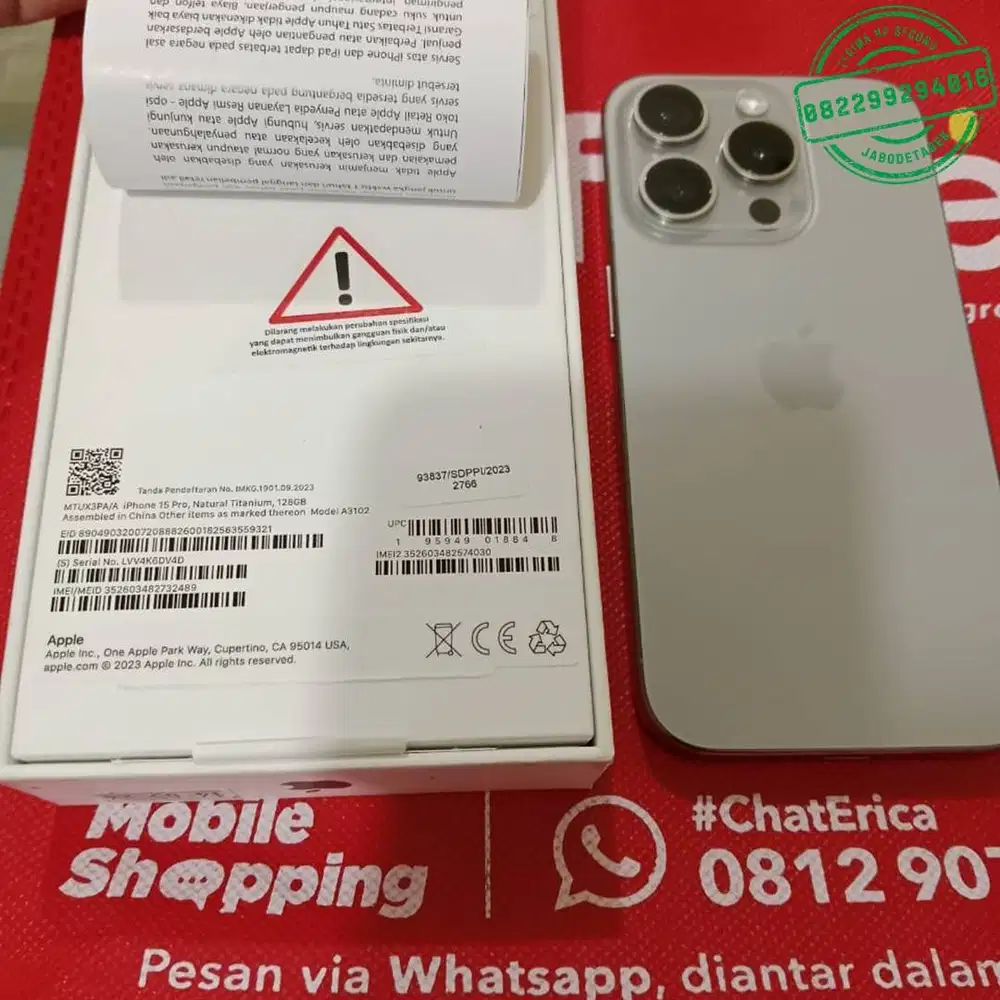 iphone 15 pro 256gb natural ibox lengkap