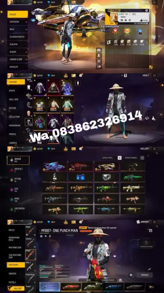 Jual akun ff spek GG murah di jamin aman dan Terpercaya