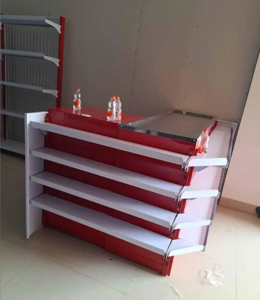 meja kasir mini market tipe L serbaguna