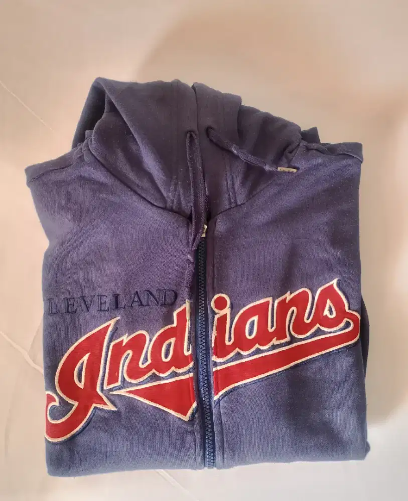 Jaket Hoodie Zipper MLB Indians
