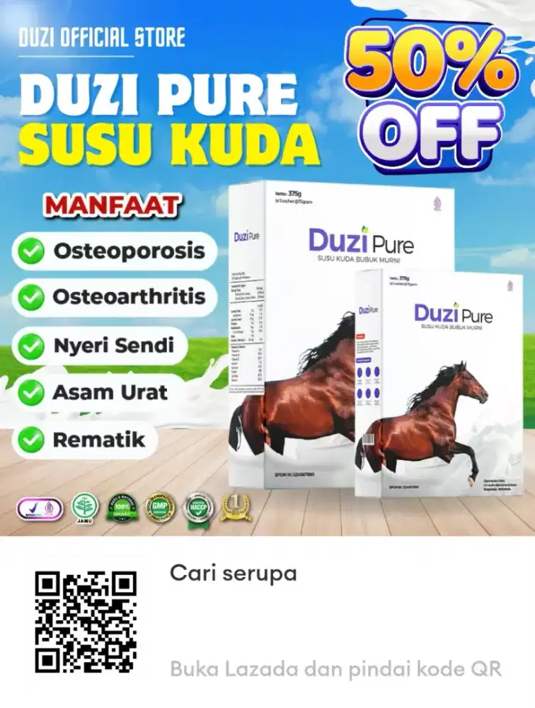 Duzi Pure Susu Kuda Liar Lombok Murni Herbal Alami 100% Original