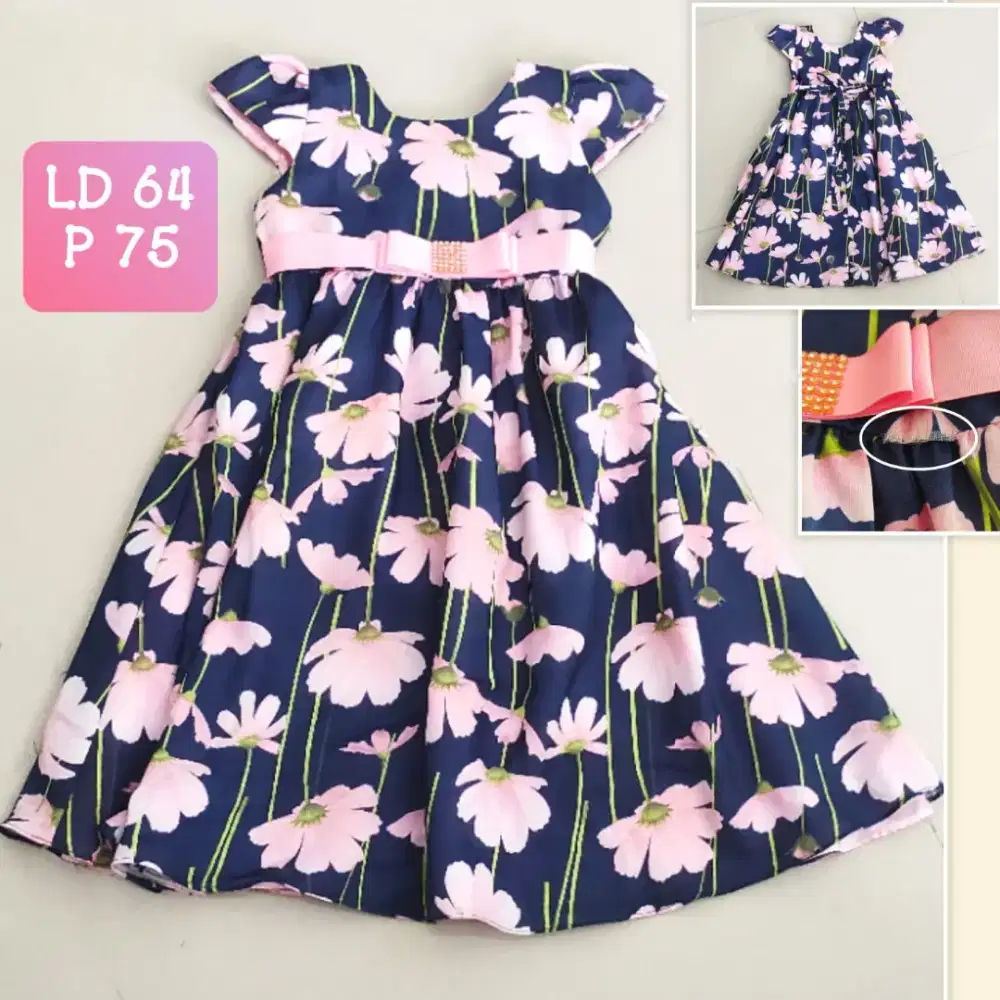 Baju Dress Pesta Anak Bunga Preloved