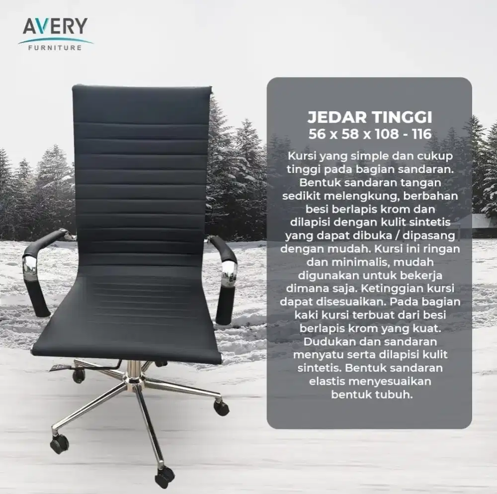 Kursi Eksekutif Hidrolik Avery Jedar Tinggi