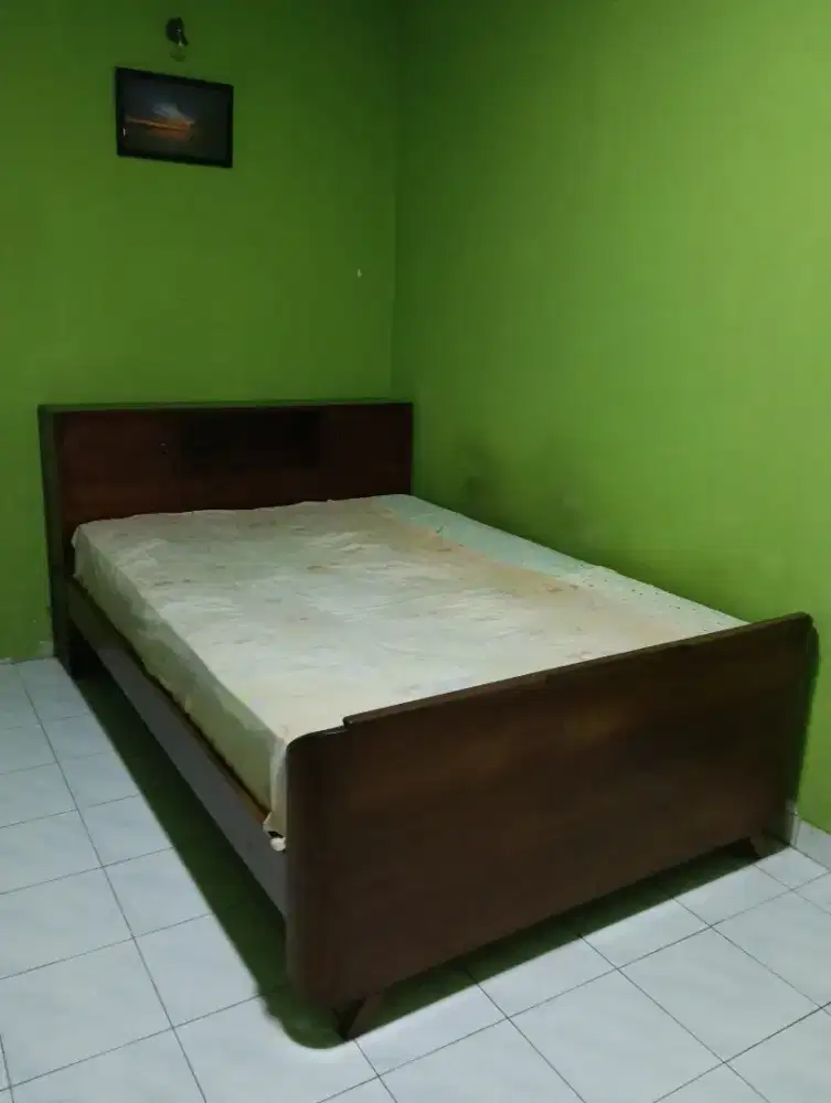 Tempat tidur / ranjang Jati asli & springbed (second)