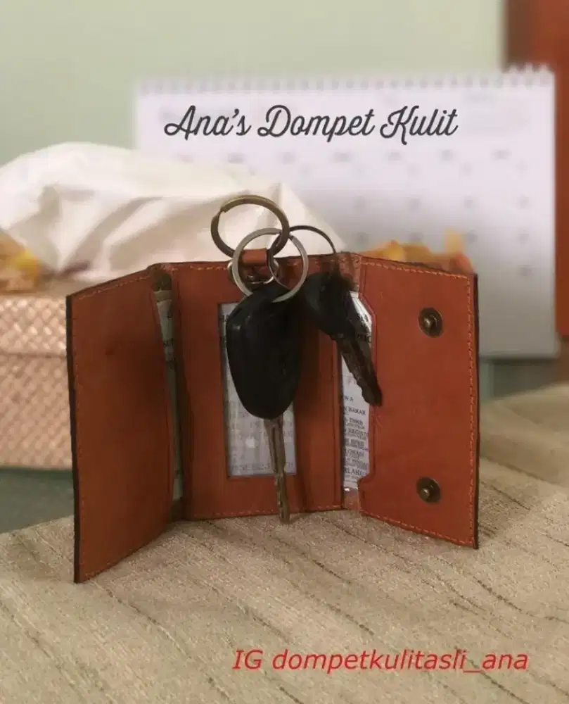 Gantungan Kunci Mobil Motor STNK Kulit Sapi Asli