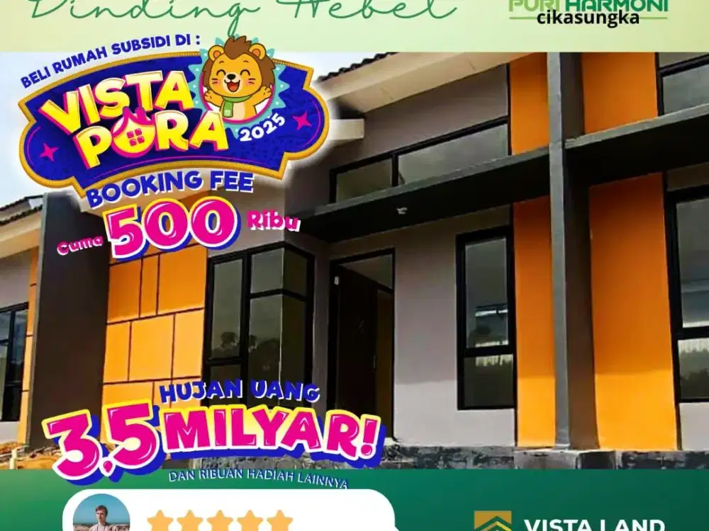 Rumah Di Stasiun Tigaraksa Cicilan 1 juta Subsidi negara