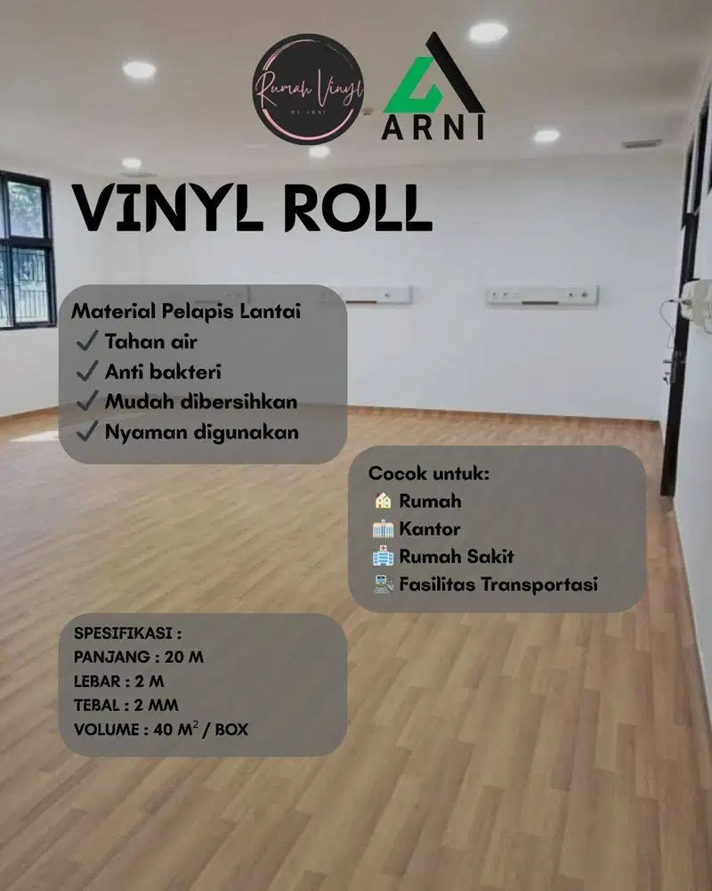 ARNI Vinyl Lantai Roll Rumah Sakit | Vinyl Flooring Tebal 2mm