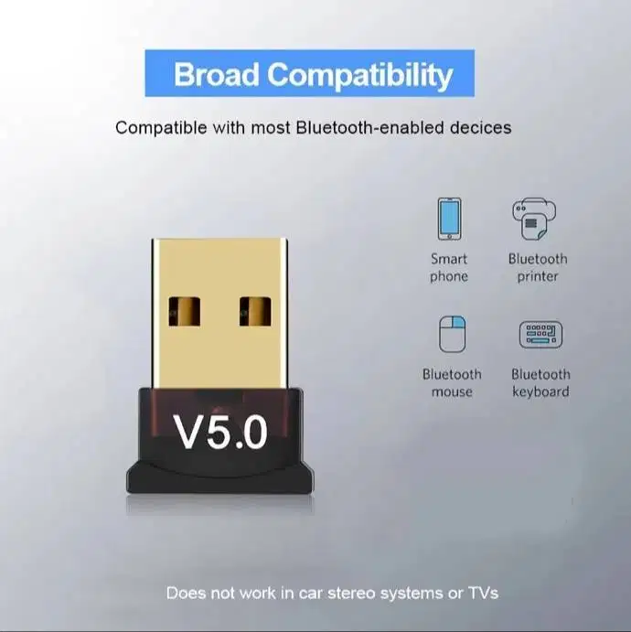 Bluetooth USB Dongle Ver 5.0 untuk Komputer PC Laptop Mouse Keyboard