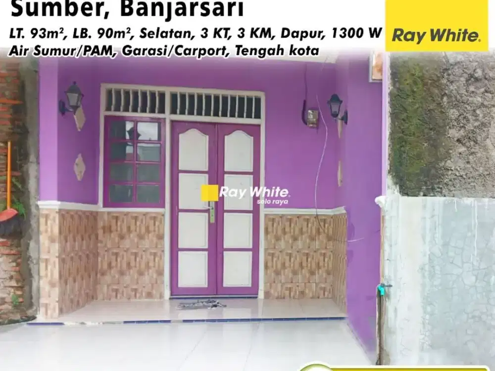 Dijual Rumah dengan 3KT di Sumber Banjarsari