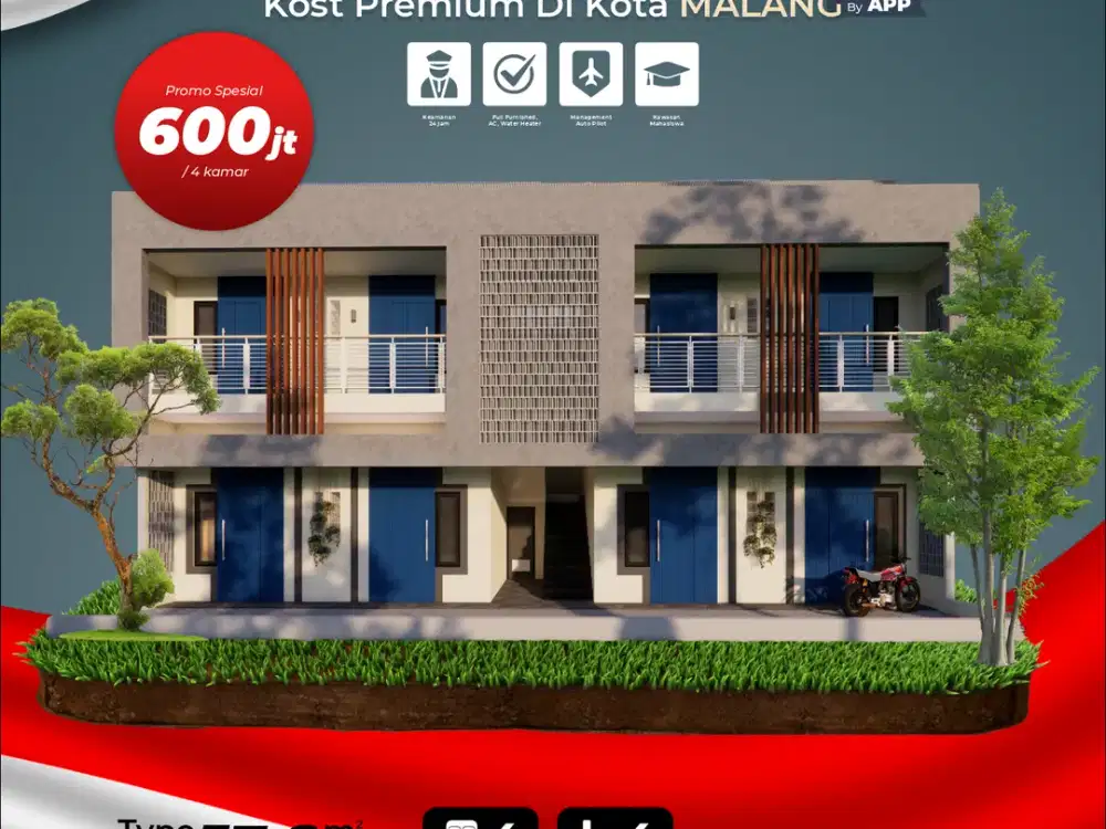 Dijual Rumah Kos Premium 4 Kamar Sebelah Fakultas Kedokteran UMM