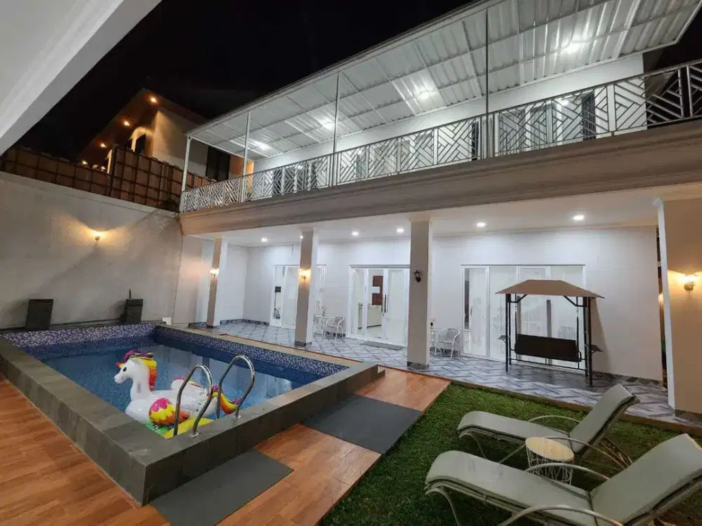 DISEWA RUMAH TAHUNAN 2 LANTAI KOLAM RENANG BISA SURVEY SENTUL SSR861