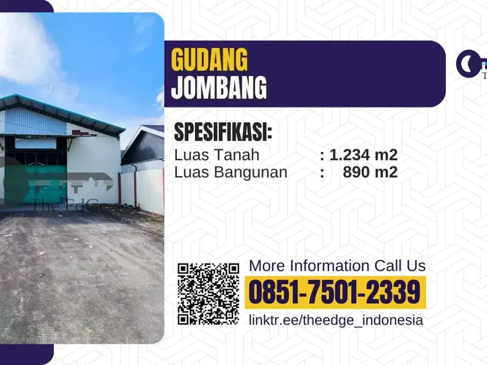 Dijual gudang dengan halaman pribadi di Jombang - The EdGe