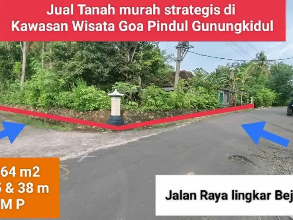 Jual tanah rumah pinggir jalan raya Bejiharjo Karangmojo Gunungkidul