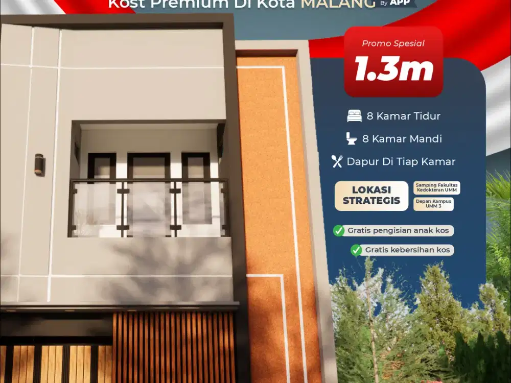 Rumah kost premium sebelah kampus UMM malang