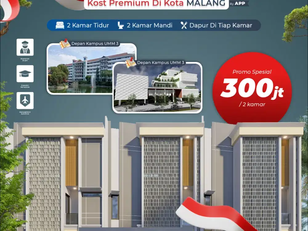RUMAH KOS DEPAN KAMPUS UMM MALANG DAN DEKAT UB 300 JUTA