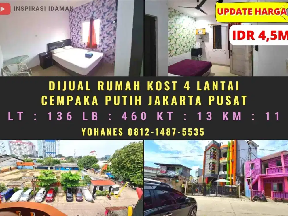 Rumah Kost Cempaka Putih Akses jalan 2 mobil longgar