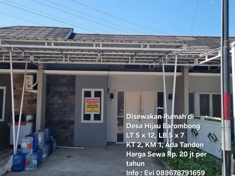 Disewakan rumah di Desa Hijau 2 Barombong