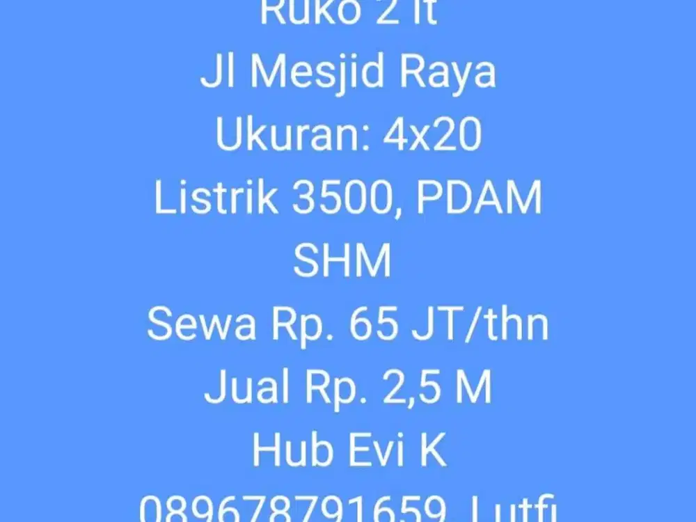 Disewakan Ruko 2 lt Jl. Mesjid Raya Makassar