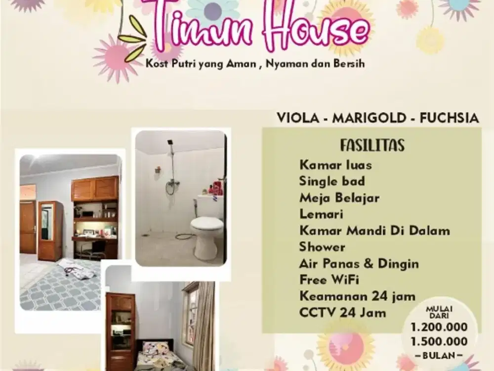 RUMAH KOST  TIMUN (d/h KOSAN DOFE - KHUSUS PUTRI) CIUMBULEUIT BANDUNG