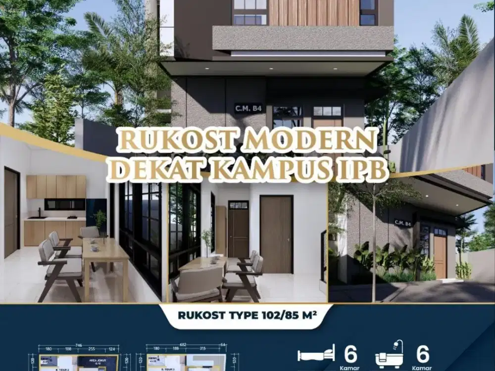 Jual rumah kos baru, 6 kamar dekat ipb
