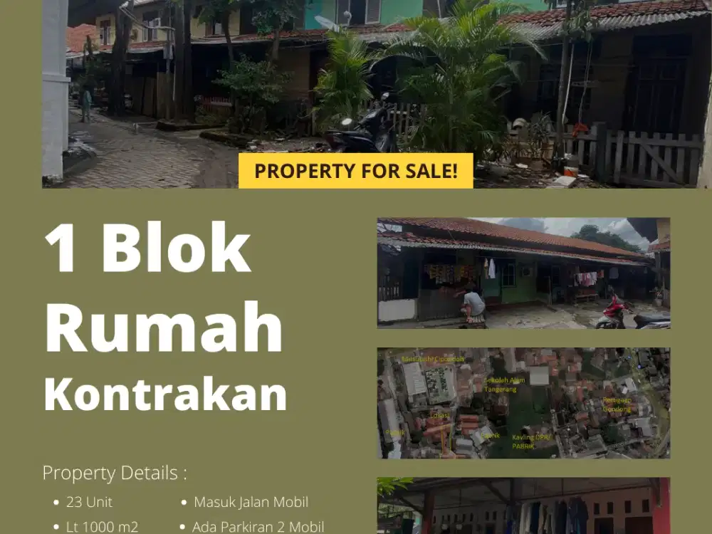 Rumah Kontrakan Strategis 23 Unit Area Kavling Pabrik Tangerang