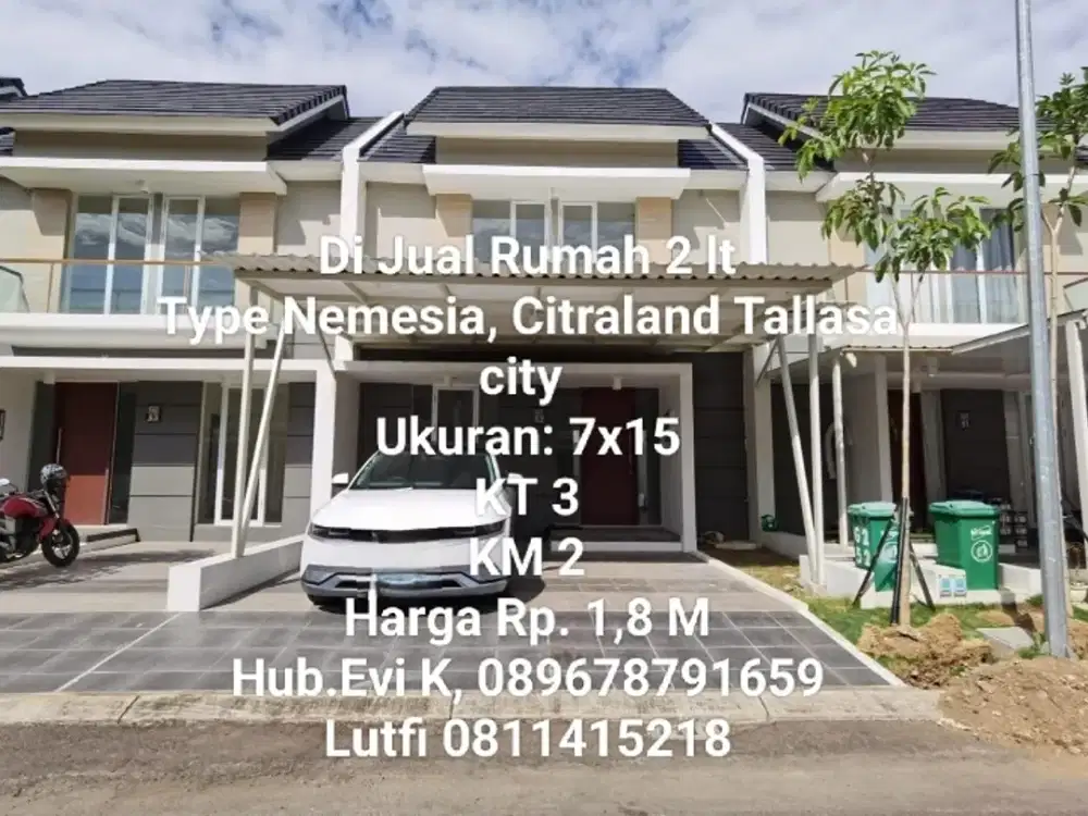 Dijual Rumah 2 lt Cluster Nemesia Citraland Tallasa City