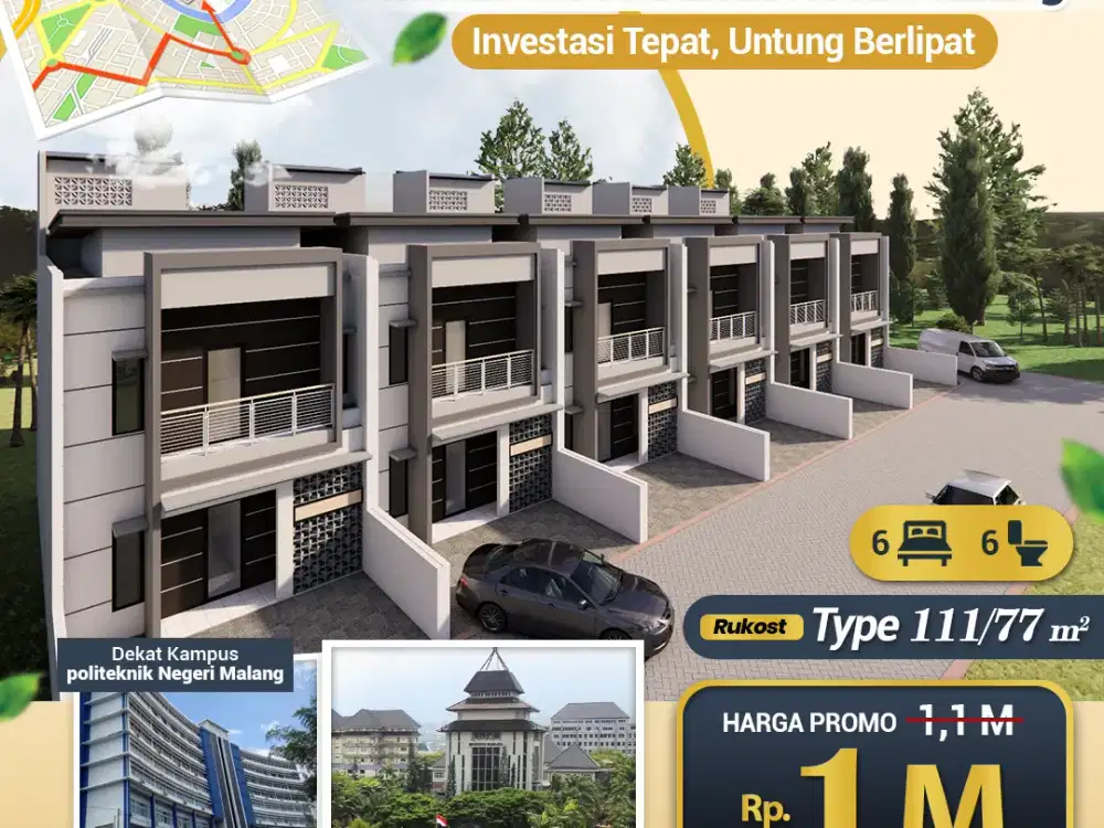 RUMAH KOS PREMIUM DEPAN KAMPUS WIDYAGAMA DAN DEKAT UB KOTA MALANG