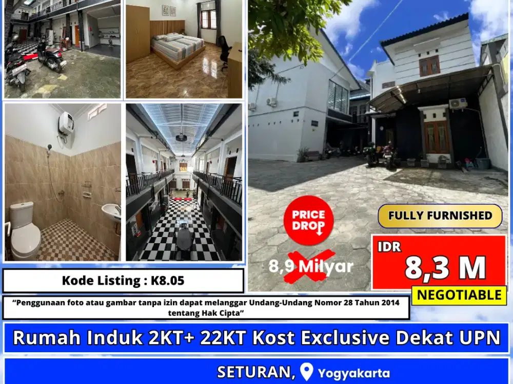 Kost Eksklusif Yogyakarta Mulai 1,65M – Klik Foto Banyak Pilihan