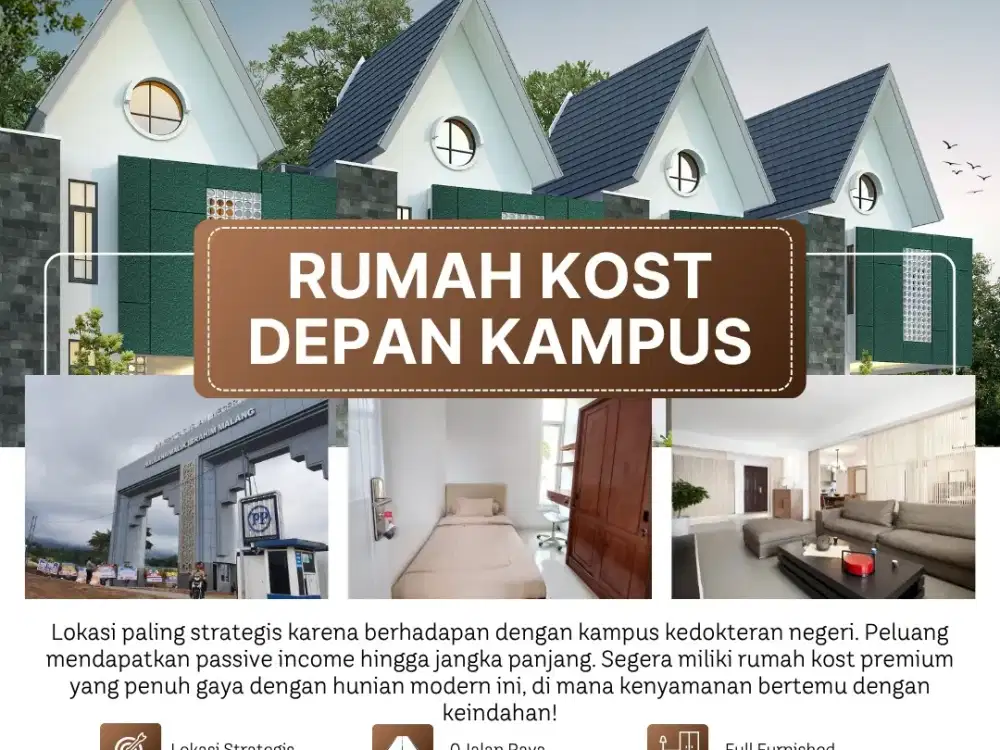Dijual rumah kos banyak anak kos depan kampus uin