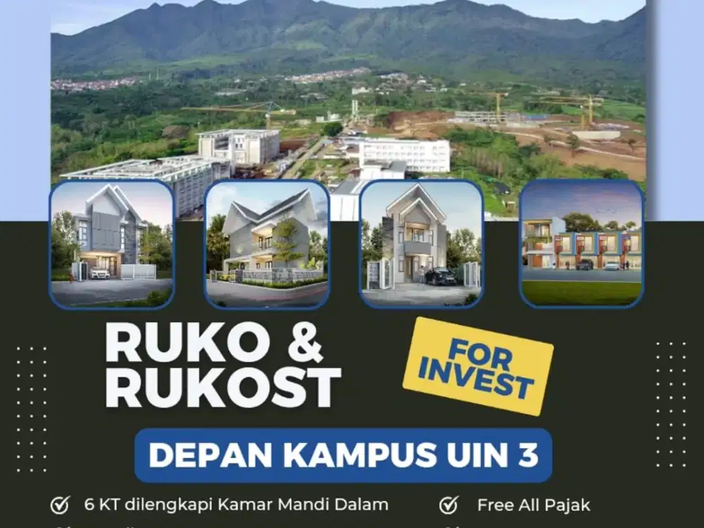 dijual rumah kos lokasi strategis depan kampus 6 kamar akses mobil