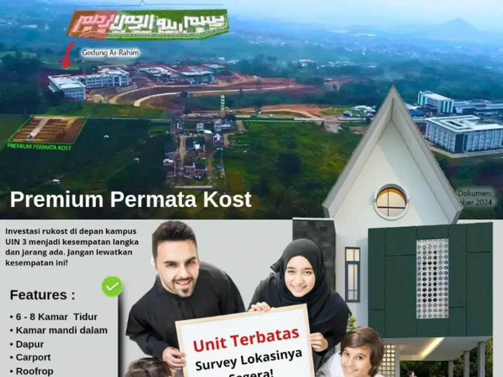 dijual rumah kos depan kampus uin akses mobil kota malang