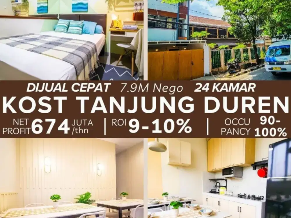 Dijual Rumah Kos 24 Pintu Full Furnish di Tanjung Duren, Jakarta Barat