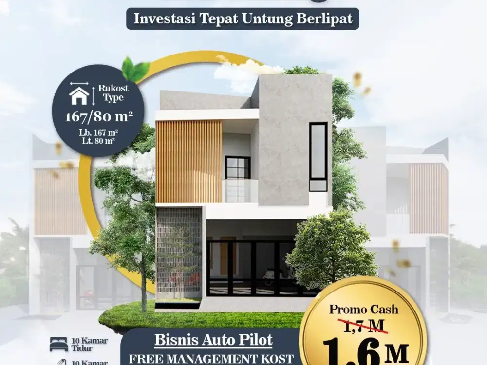 RUMAH KOS 10 KT & 10 KM DEPAN UMM KOTA MALANG LOKASI PREMIUM
