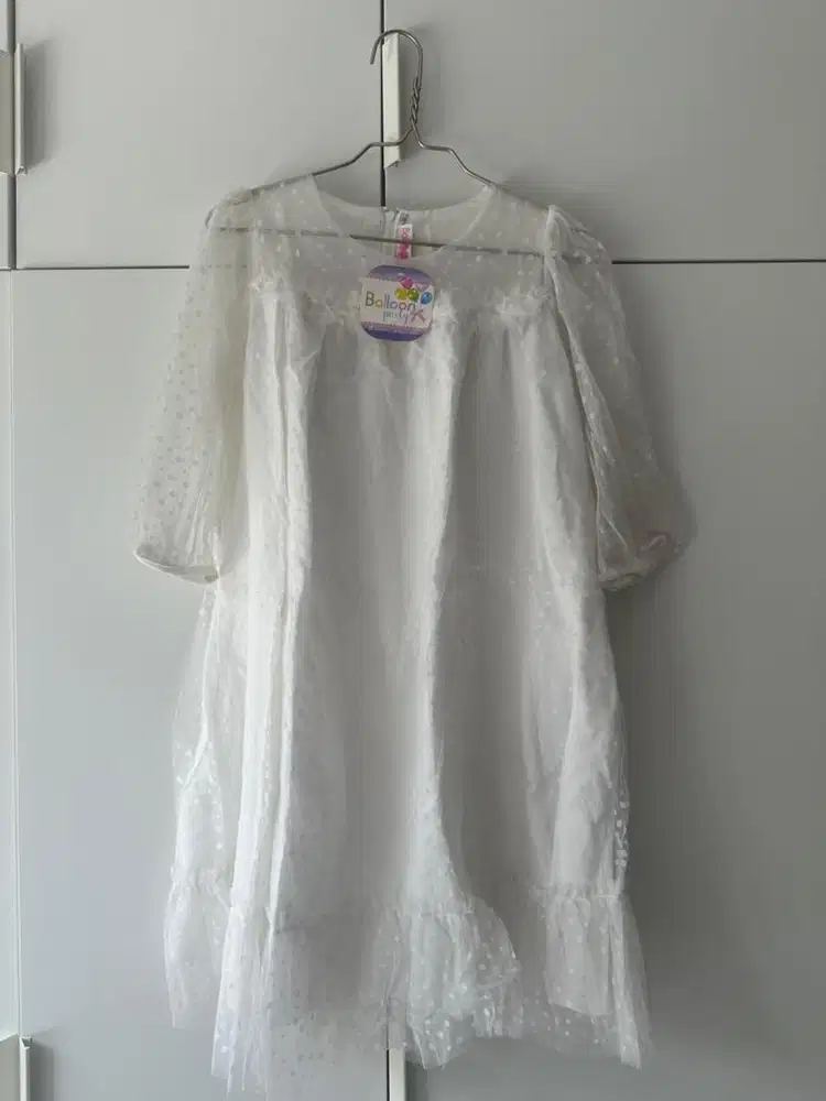 [NEW] dress putih glitter balloon size 12