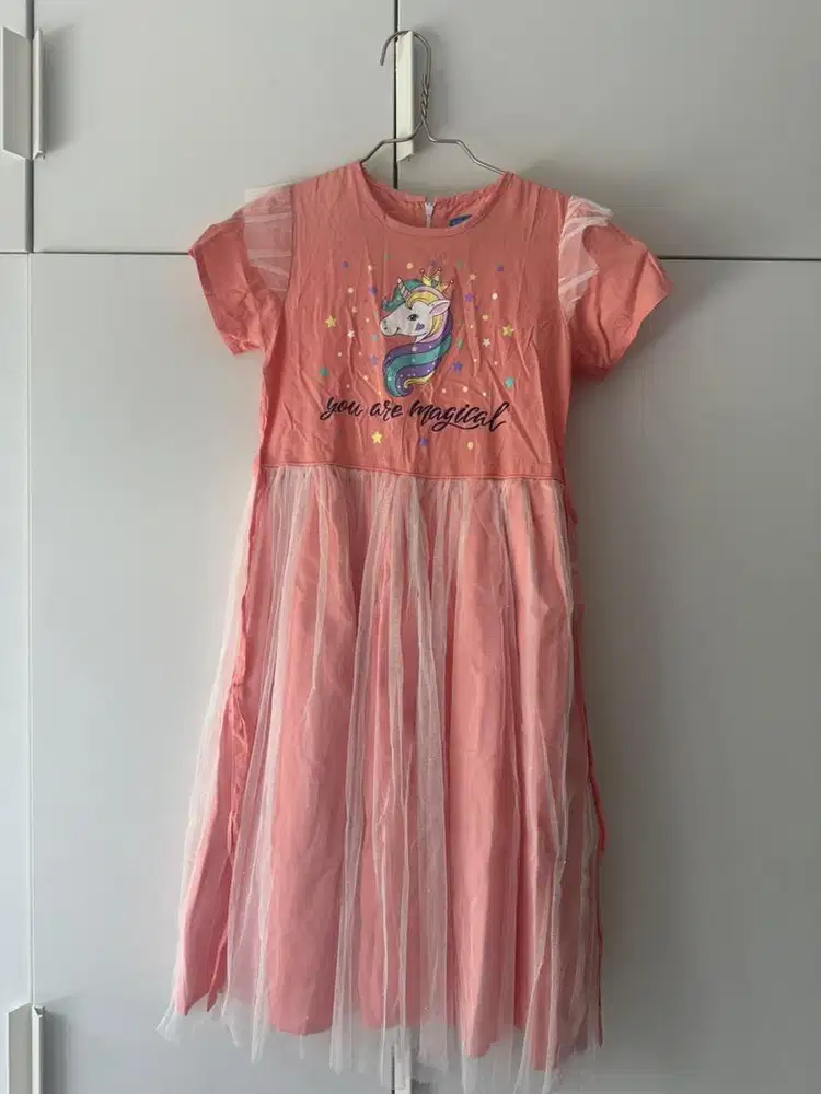 [PRELOVED] dress unicorn balloon size 12 salem tutu glitter