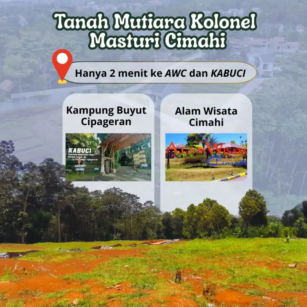 Dijual Tanah murah di cimahi utara dekat tempat wisata