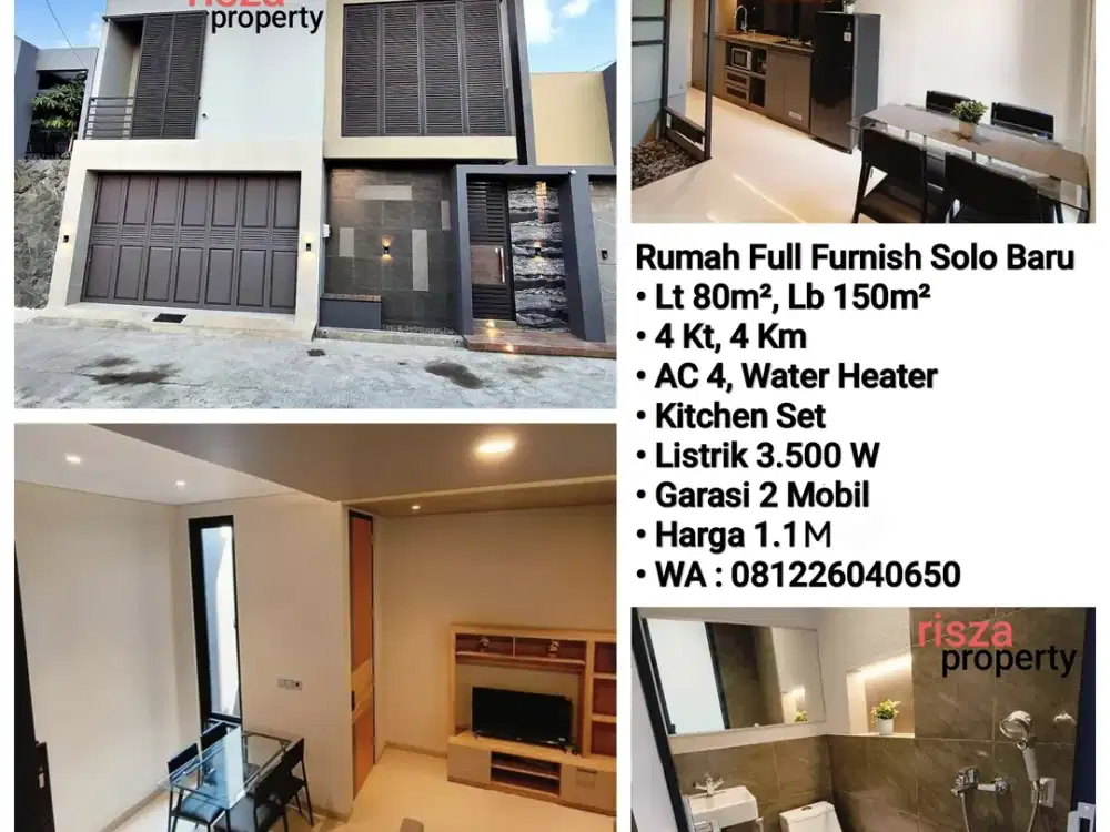 Jual Rumah Baru Area Solo Baru Include Furnish, Dekat Pakuwon,The Park