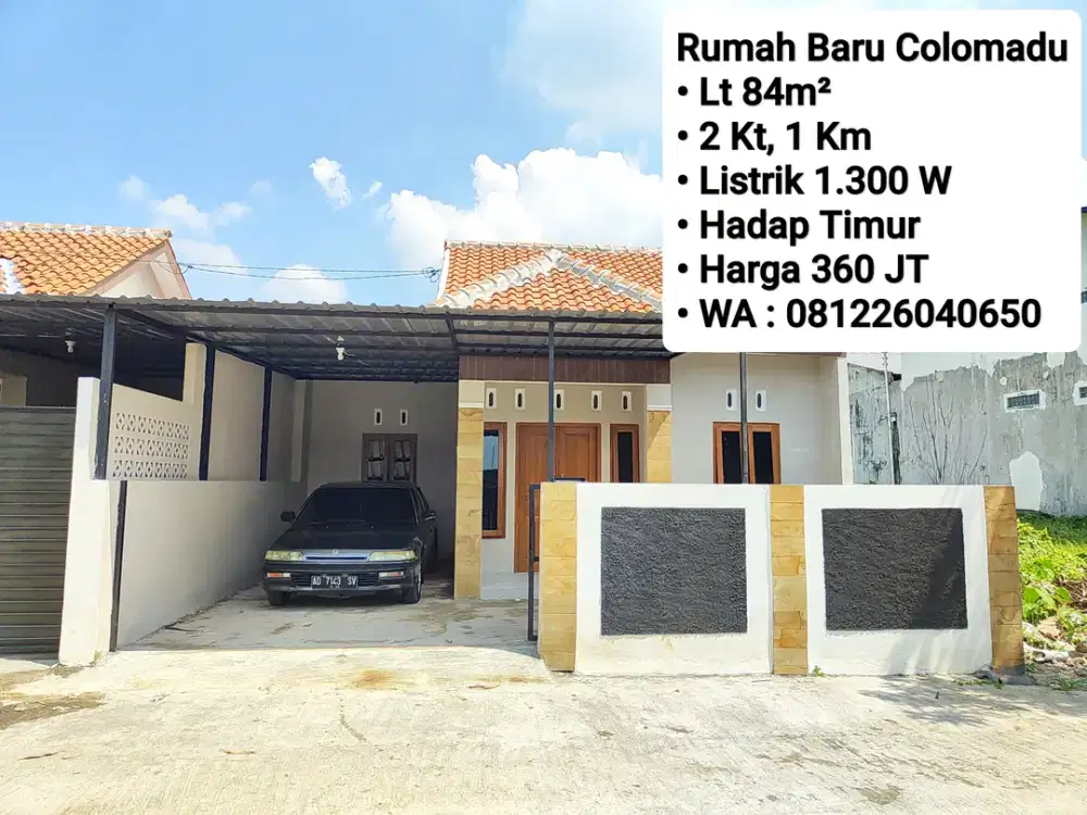 Jual Rumah Baru Area Belakang Hotel Alana Colomadu, Dekat Manahan
