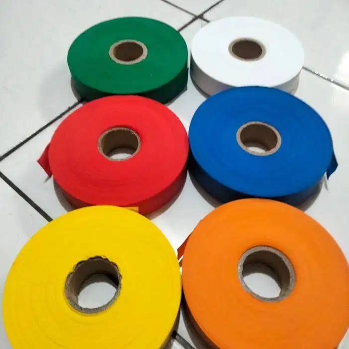 Flagging Tape Pita Survey 100M Merah,Kuning,Hijau,Biru,Orange,Putih